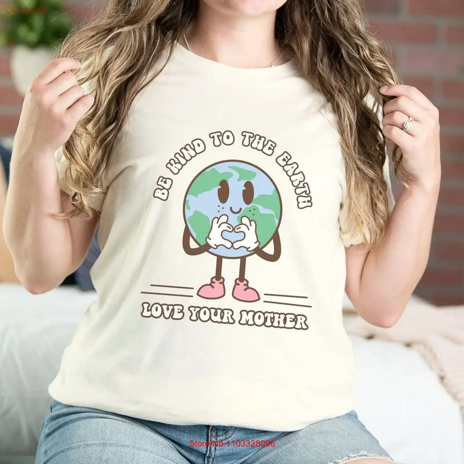 Camiseta del Día de la Tierra: Sé Amable con la Madre Tierra, Cambio Climático, Moda, Salva el Océano, Ropa Vintage Lavada para Hombre, Ligeramente Desgastada
