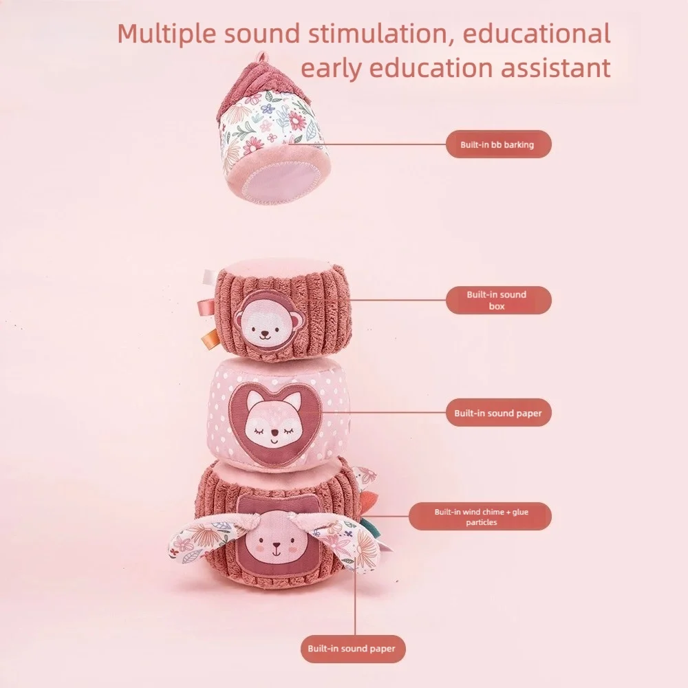 Regenbogen-Stapelturm-Spielzeug für Kleinkinder, pädagogisches Quetschspielzeug mit bunten Herz- und Tierformen, Entwicklung der Feinmotorik