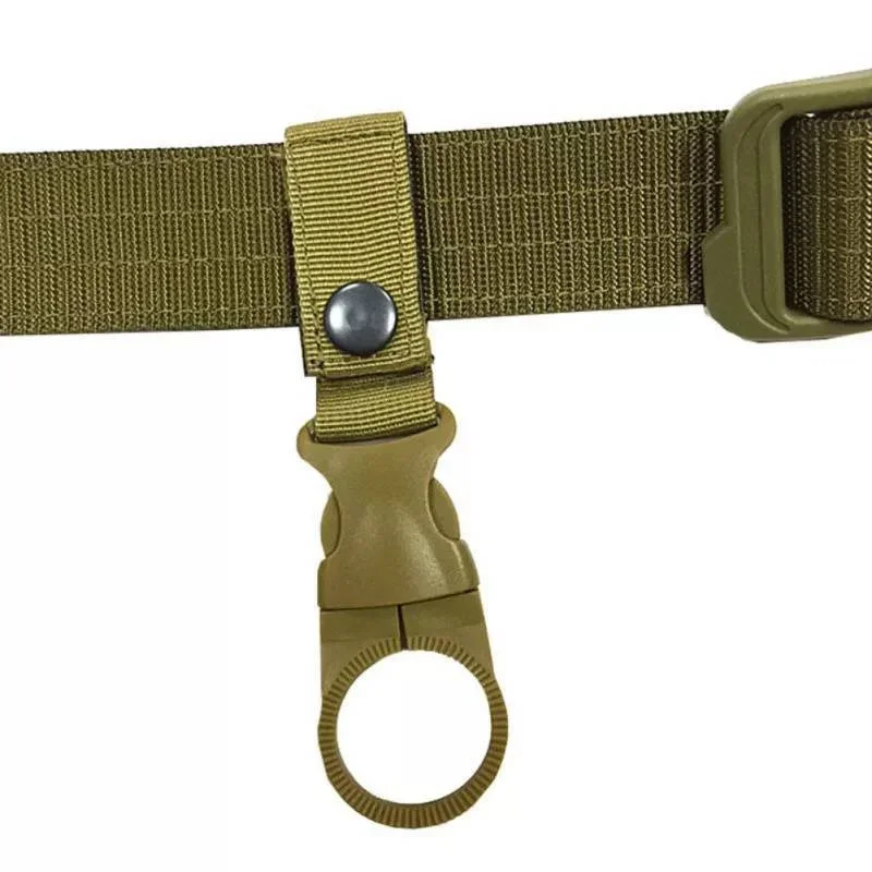 Outdoor tactical nylon webbing water bottle buckle, multi-function carabiner, quick-hanging mineral water bottle buckle