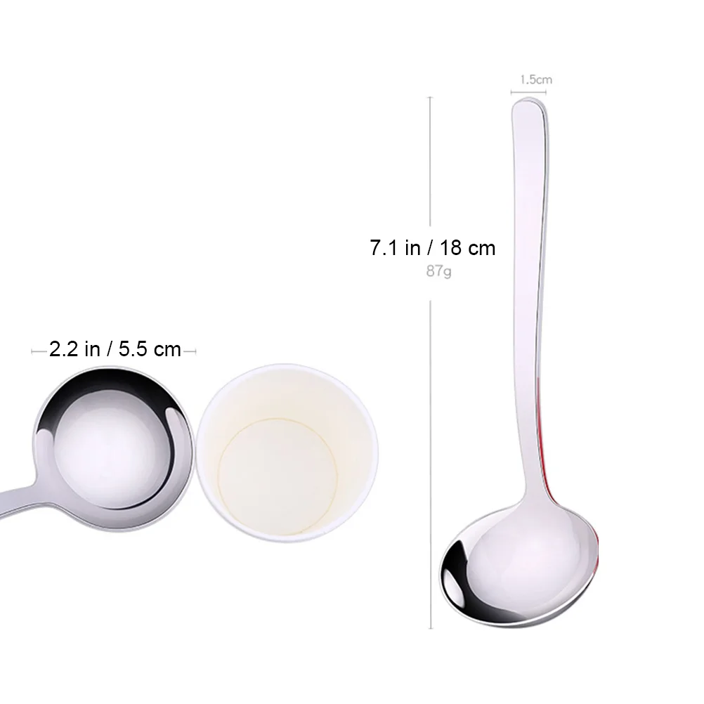 Stainless Steel Soup Ladle Tableware Long Handle Cooking Rice Spoon Kitchen Utensil for Restaurant Home