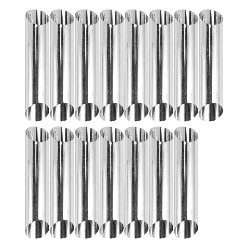 

BYBS-Cannoli Tubes, 5 Inch Large Stainless Steel Cannoli Forms Non-Stick Cream Horn Danish Pastry Molds Pack Of 30