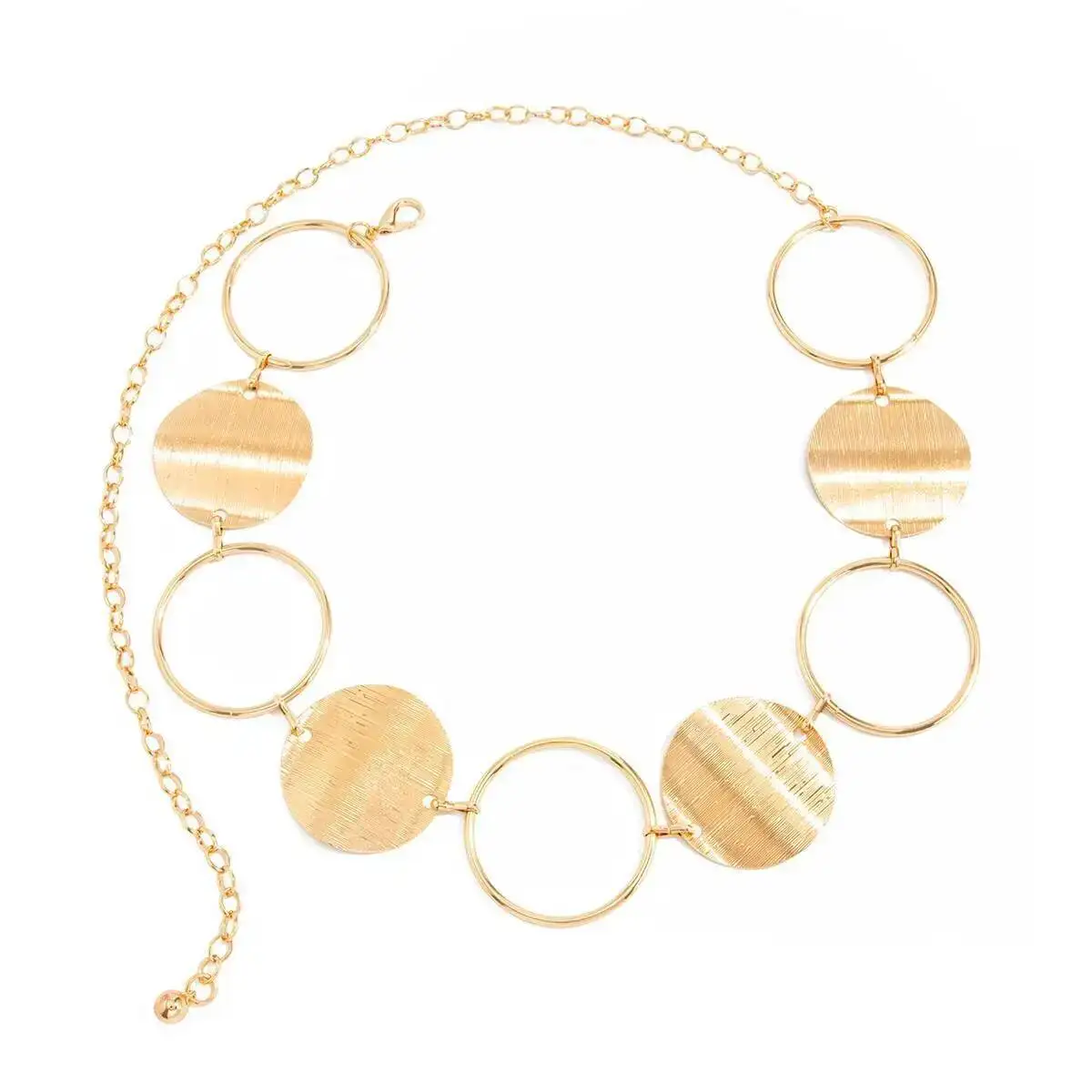 

Bohemian Metal round Spliced Adjustable Waist Chain Belt Trendy Women's Accessory for Jeans And Dresses