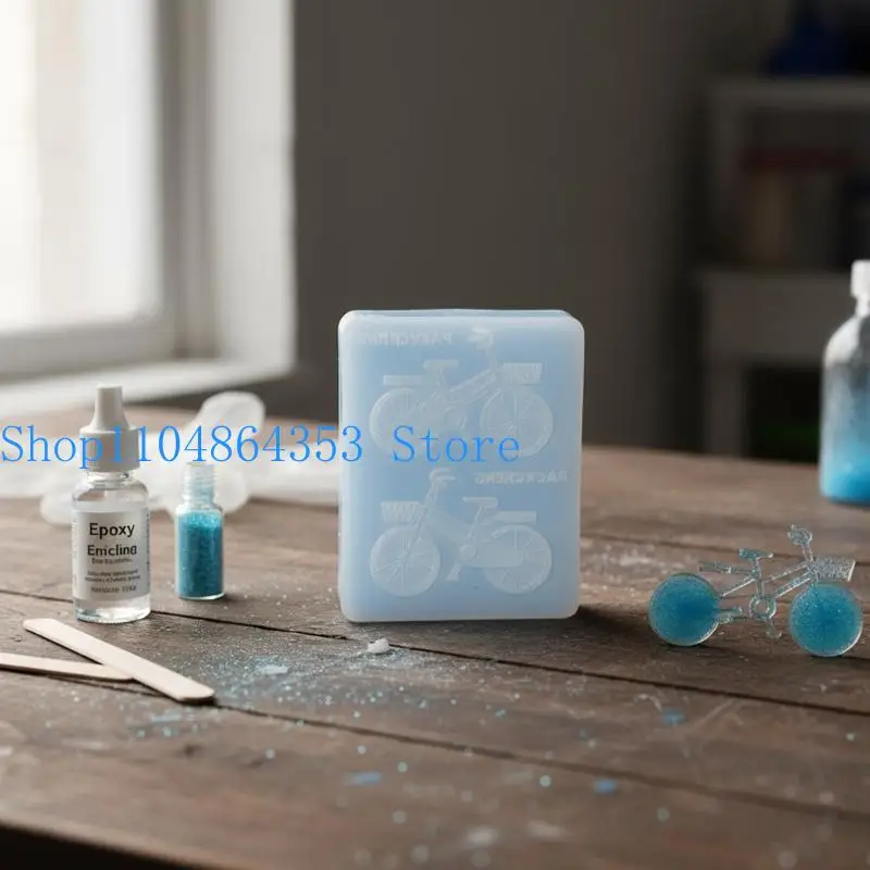 652F Bike Shaped Silicone Craft Mould High Temperature Resistant For Handmade Art