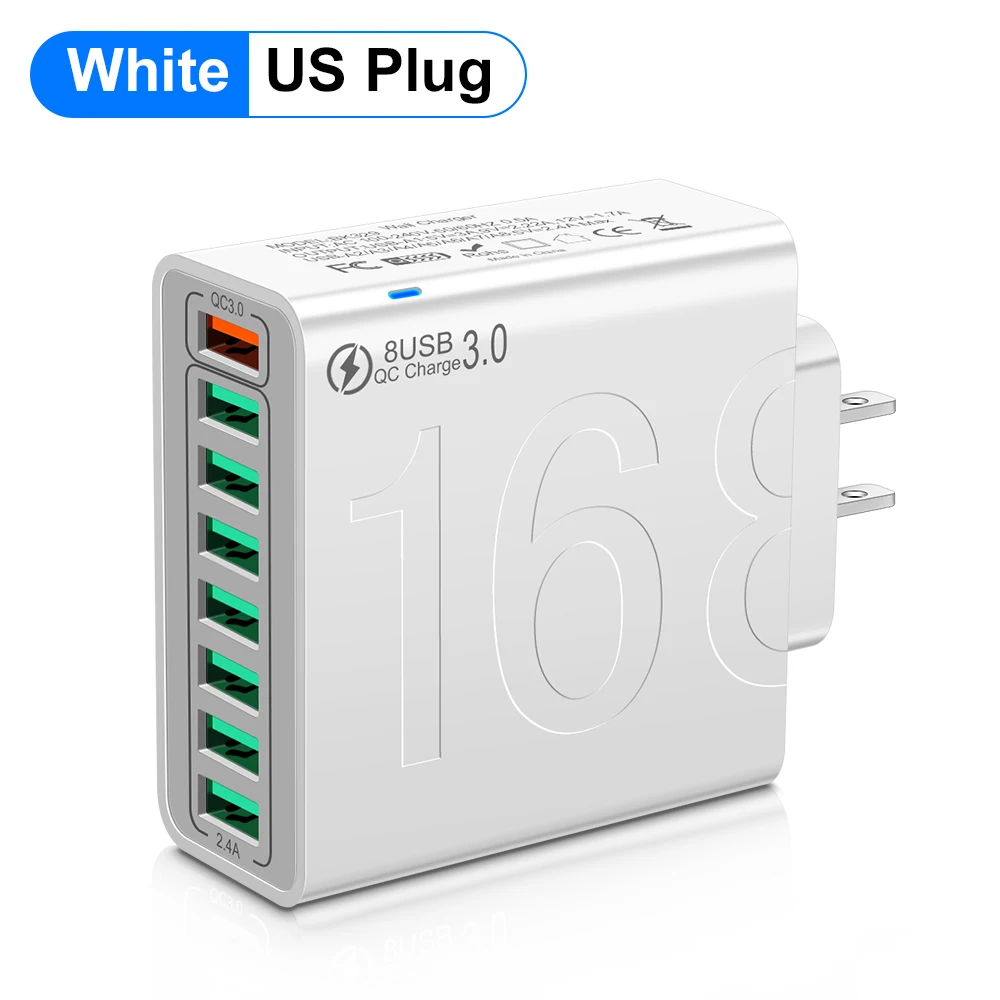 Insgesamt 150 W Ladegerät USB Quick Charge 3,0 Handy Lade Adapter Schnelle Wand Ladegerät Für iPhone Xiaomi Huawei EU/US/KR Stecker