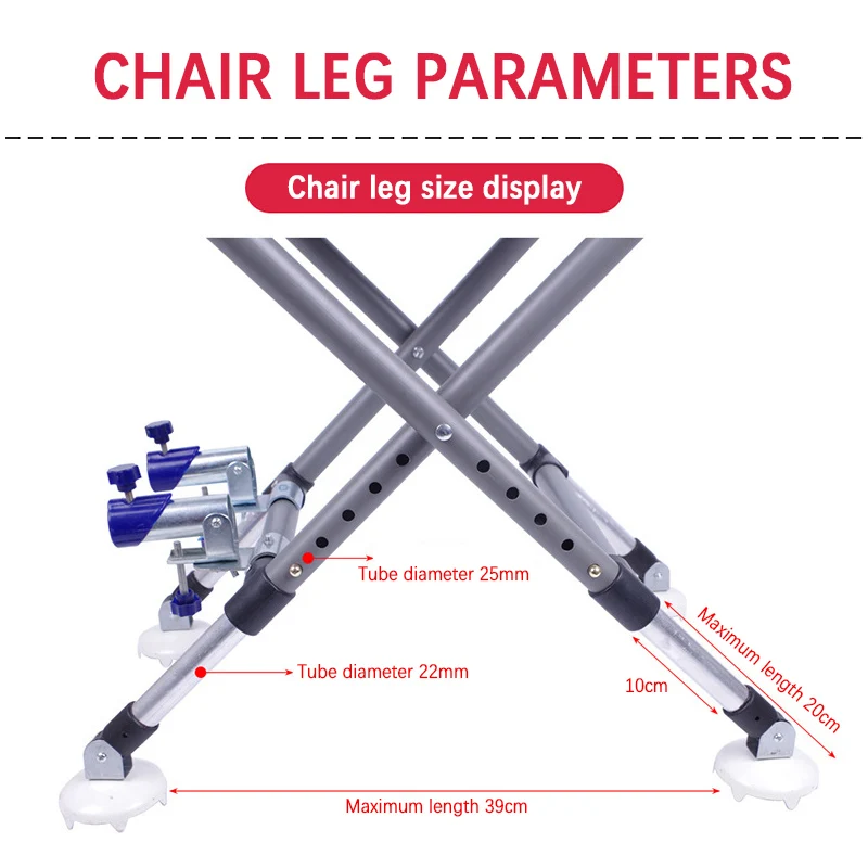 Portable Fishing Chair Folding Fish Chair 180 Degree Adjustable Backrest Four-leg Recliner Aluminum Alloy Camping Chair Stool