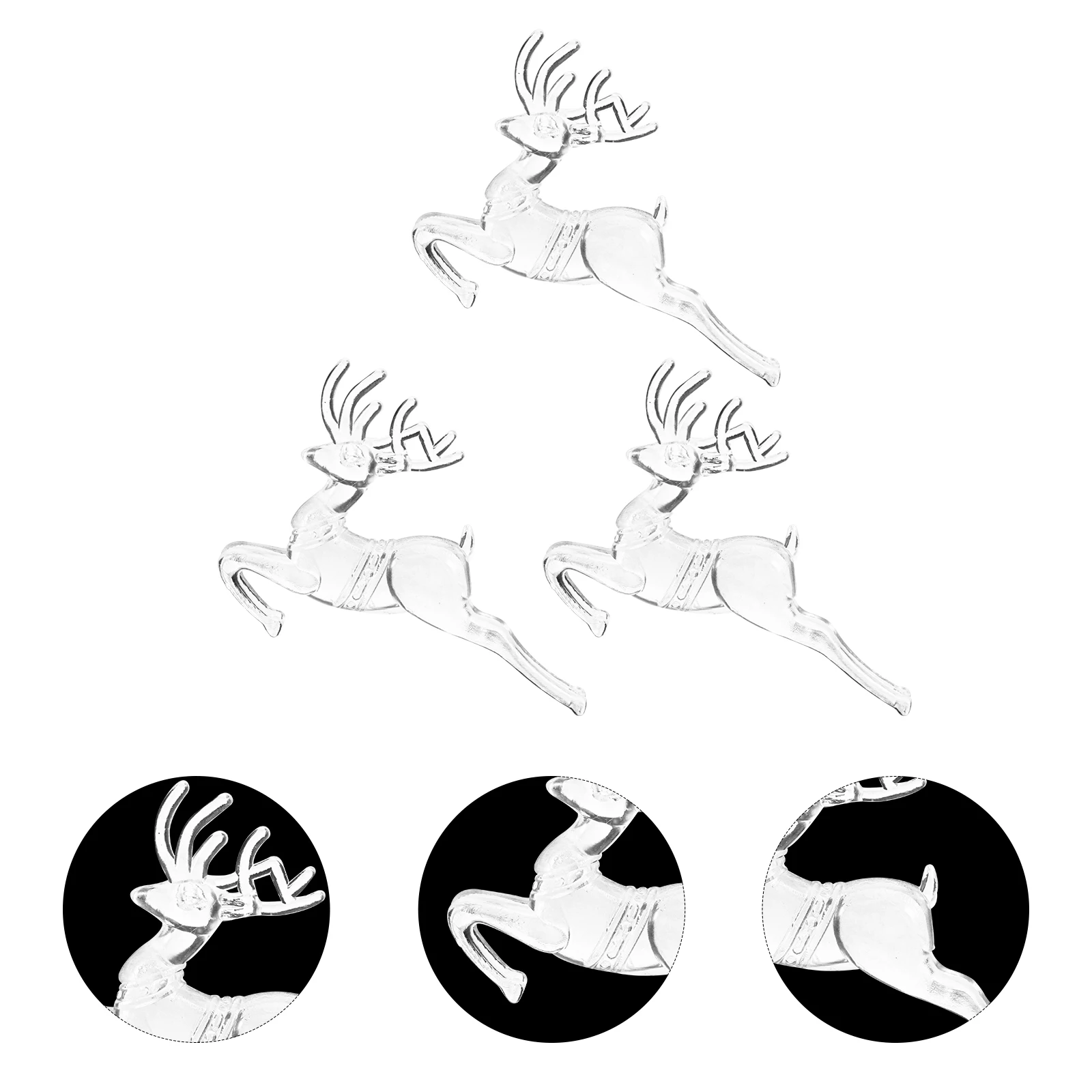 

3 Pcs Ornament Elk Xmas Decor Pendant Adornment Accessories Christmas Decoration