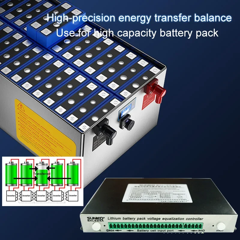 8A 0.01V Active Equalizer Balancer Balance Board 18650 Battery Pack 4S~24S LiFePo4 Li-ion Battery Energy Transfer Metal Case