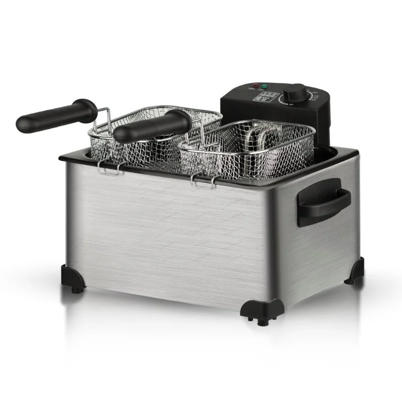 Constant Temperature Electric Deep Fryer Double Tank for Home Commercial Stall Fried Snack Making