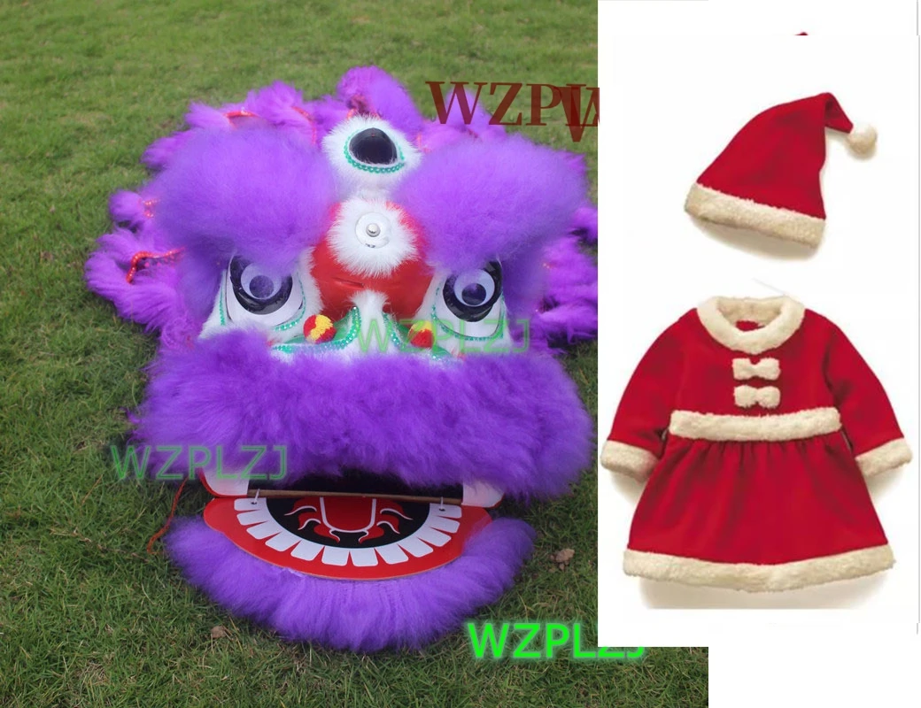 Christmas day  Classic 12inch 2-5 Age Lion Dance Mascot Costume  kid Sprot Child performance Game Carnival Party Festival