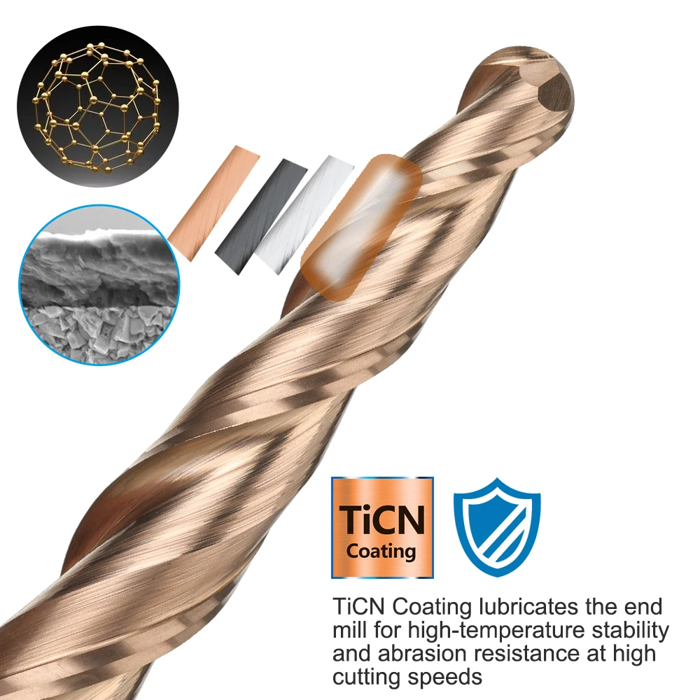 Imagem -04 - Xcan-ball Nose Cônico End Mill Carbide Milling Cutter Cnc Spiral Router Bit Madeira Metal Milling Tool 3d Carving Bit Flauta