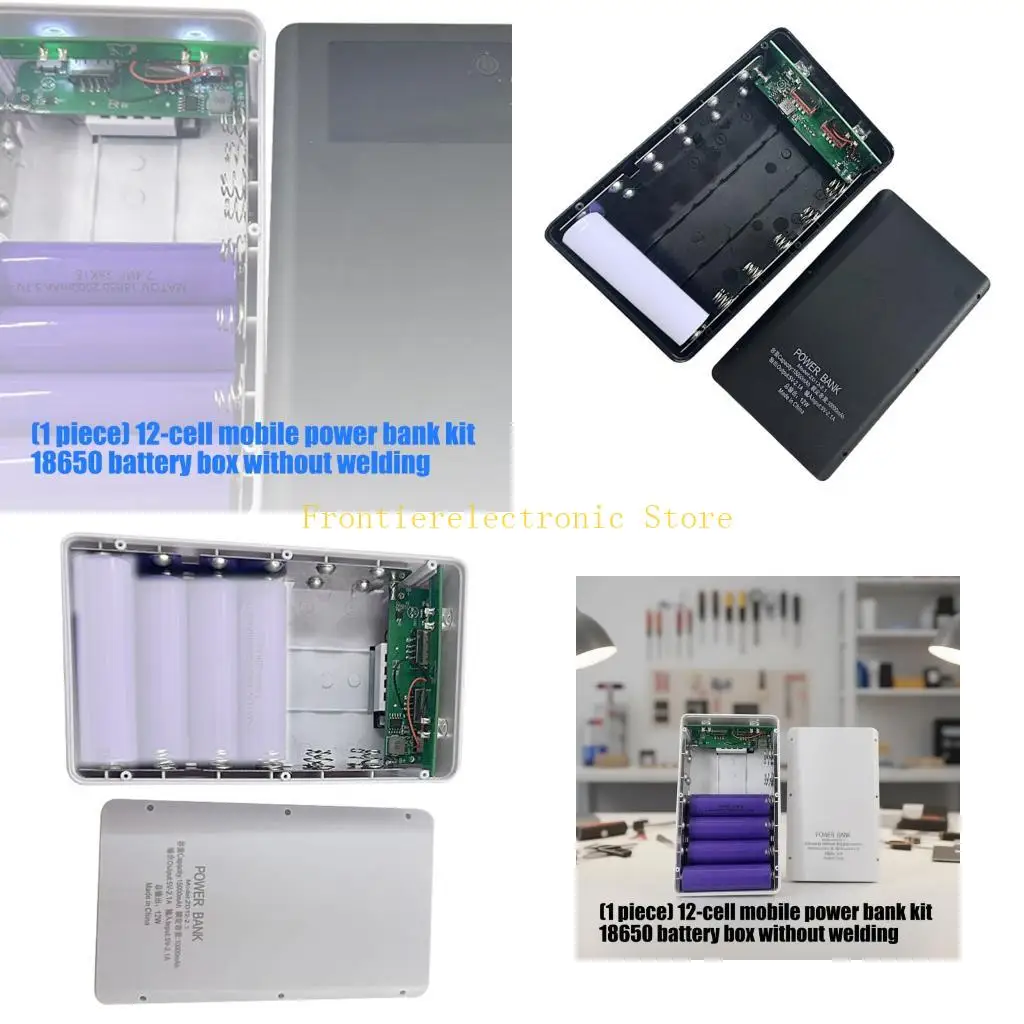 G8DB 18650 Battery Case 12Slots Plugs and Play Design Battery Storage Box Perfect for Building Portable PowerBanks Projects