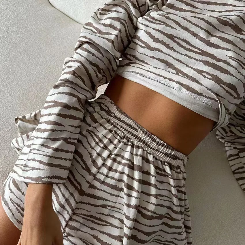 Faionable imprimé Long Sve haut et ort Ensemble de vêtements pour femmes coupe ample idéal pour les âges de 8 à 25 ans saison d'automne