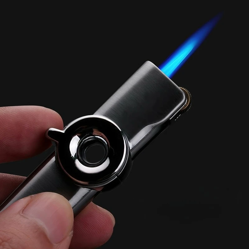

Windproof Torch Lighter Metal Jet Blue Flame Butane Gas Turbine Lighter 1300 C Portable Cigarette Lighter Man Woman Gadget