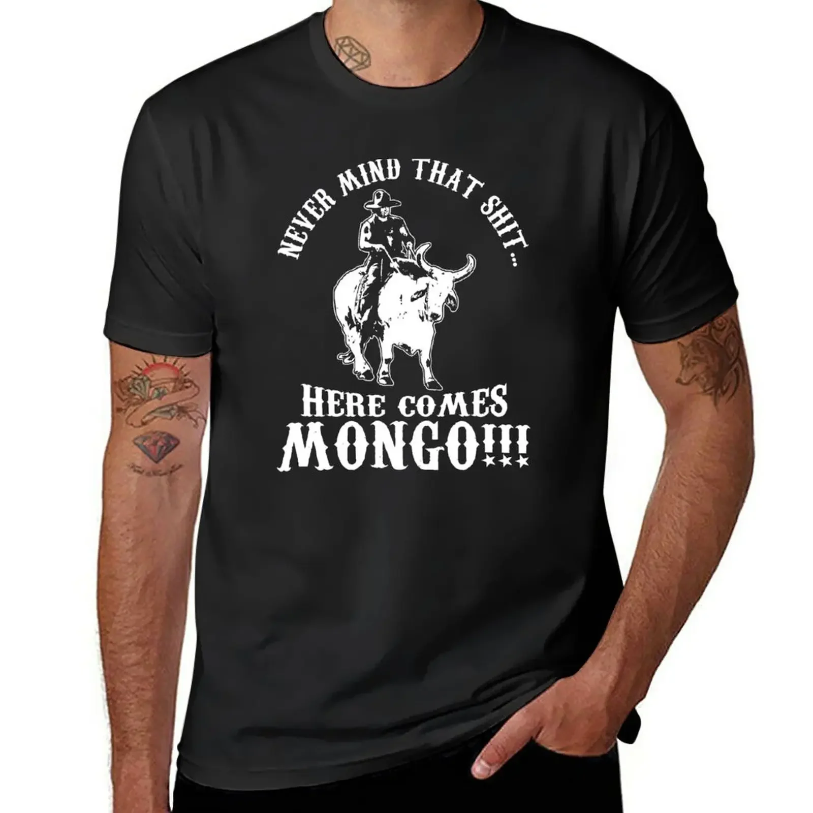 Camiseta mongo para homens, tops bonitos, não importa que hora aqui vem, moda coreana