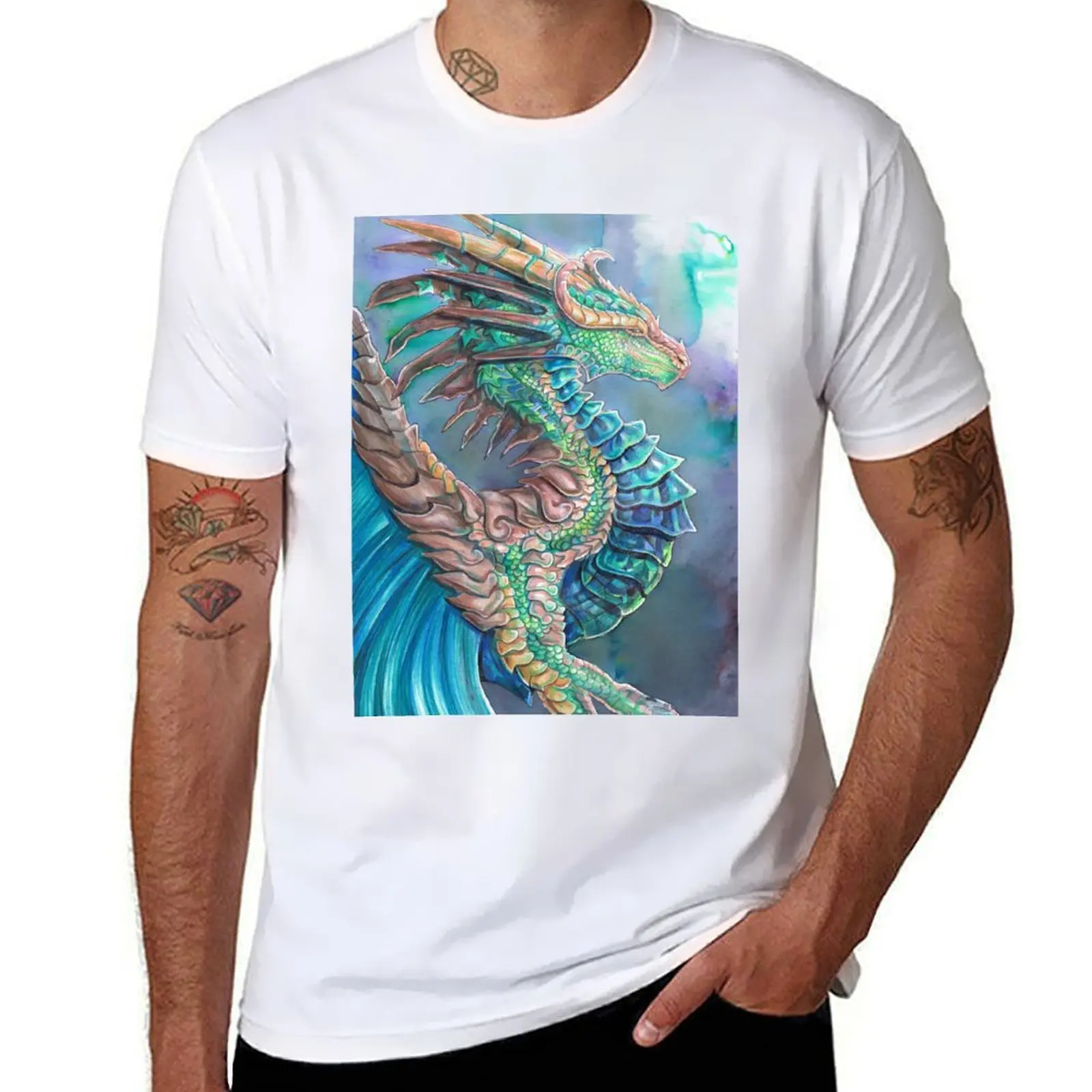 

Forest River Dragon T-Shirt t shirt man designer black cotton t-shirt plain for man package T-Shirt