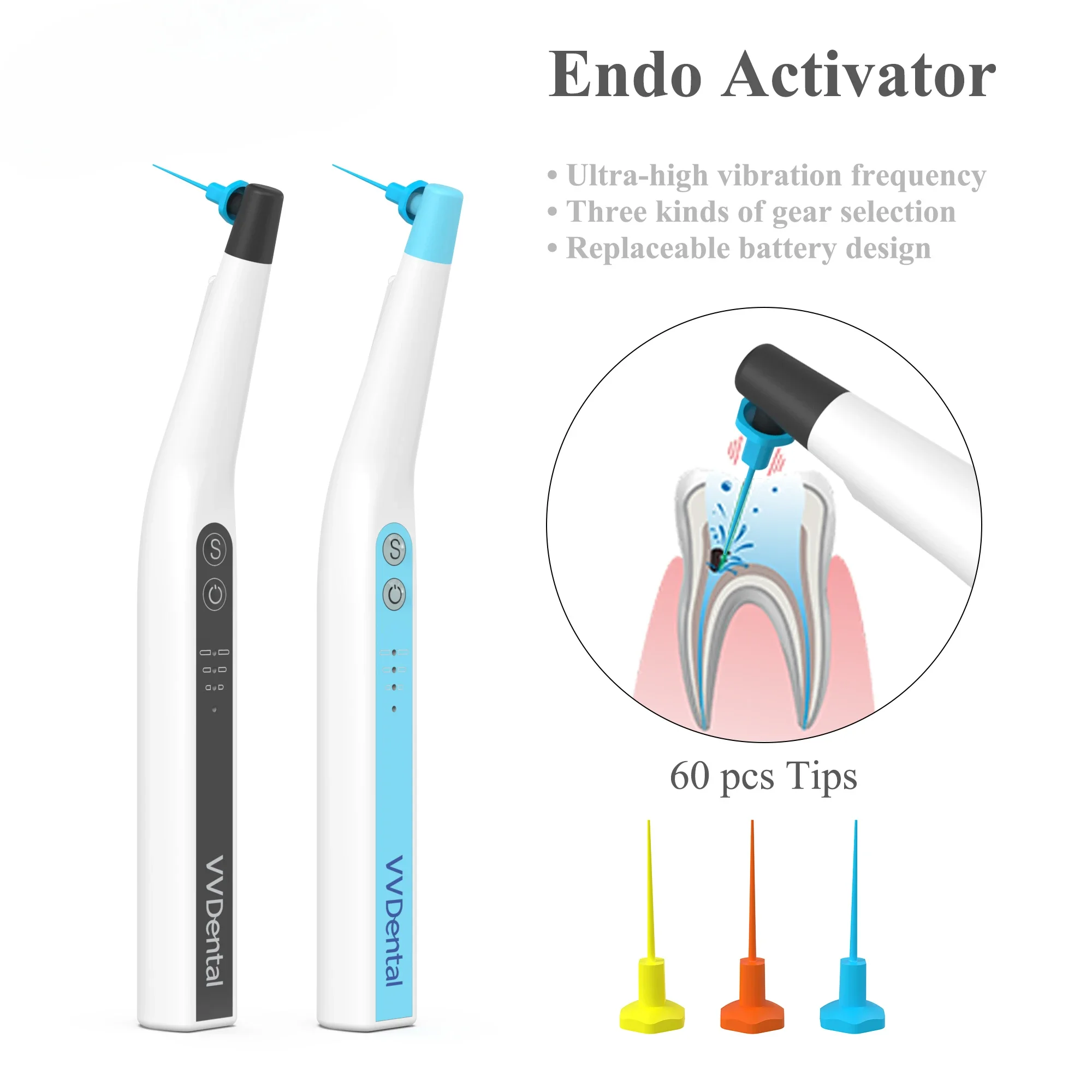 

Dentals Sonics Irrigators Tips Endo Activators With LED Light For Dentals Instruments Root Canals Sonics Endodontics Tools