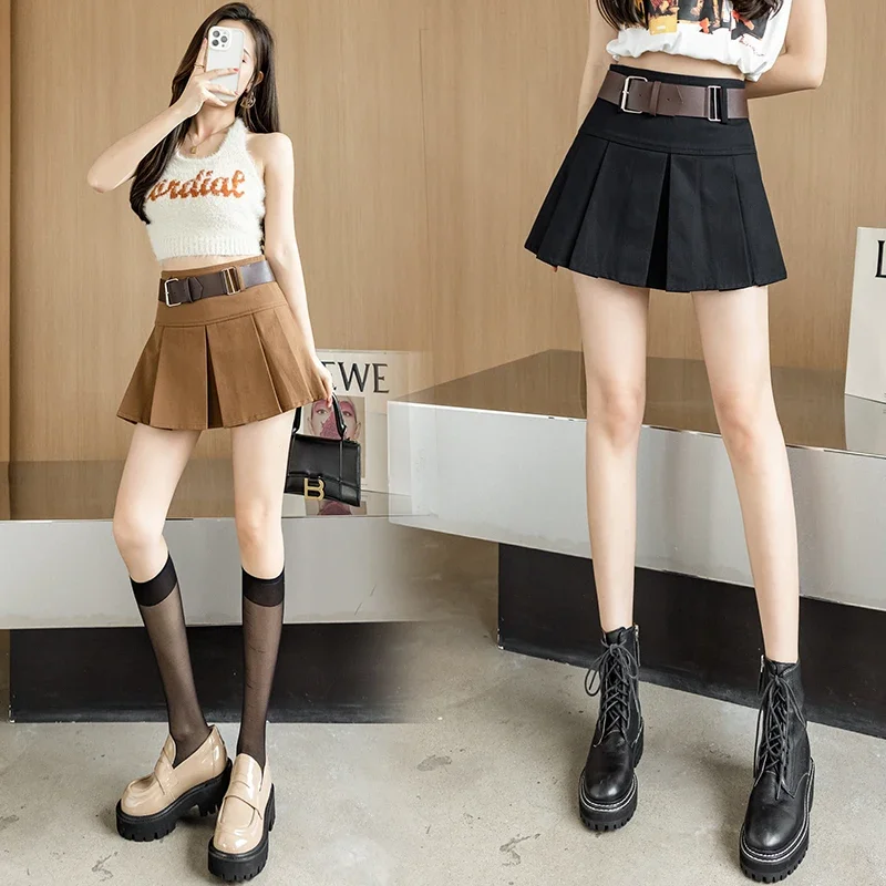 Japan Style Girls Cute Mini Pleated Skirt Women 2022 Summer New with A Belt Sexy Skirts Female Cheap Wholesale Dropshipping