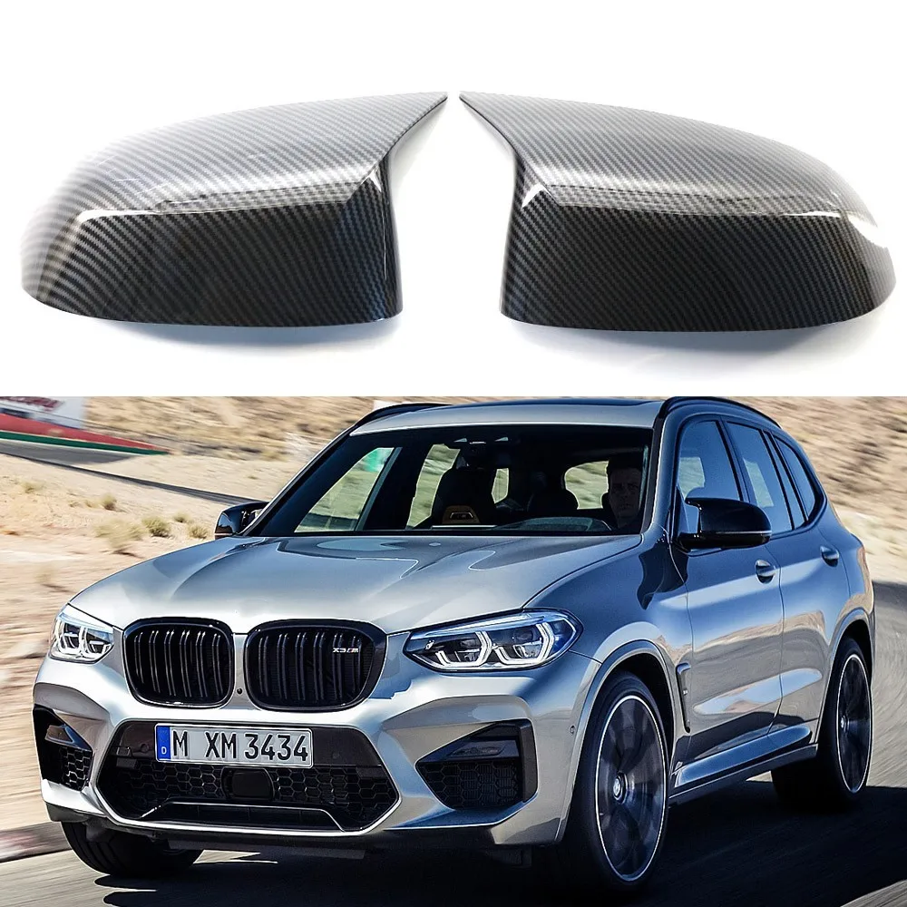 

Carbon Look/ Gloss Black Car ABS Rearview Mirror Covers Caps For BMW X3 G01 X4 G02 X5 G05 X6 G06 X7 G07 2018 2019 2020 M Style