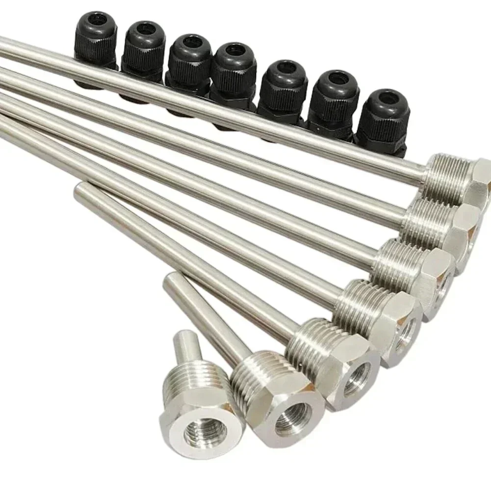 Thermowell termometer tahan air, 30-200mm Stainless Steel 304 BSP(G) tipe 1/2 "DN15 2Mpa untuk Sensor suhu