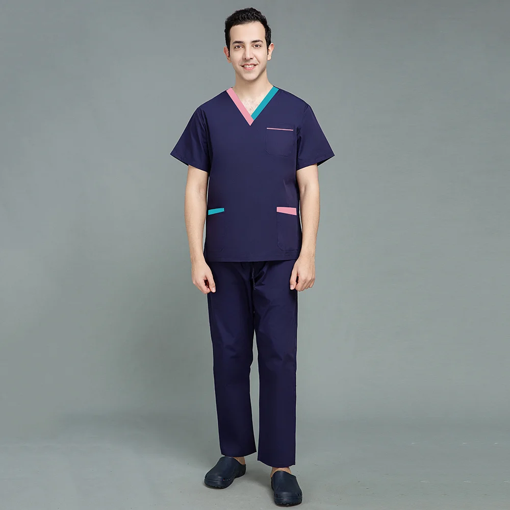 Uniforme da farmacista a maniche corte camicia da infermiera ospedaliera uniforme medica chirurgia operatoria abbigliamento da lavoro clinica dentale vestiti top Pant