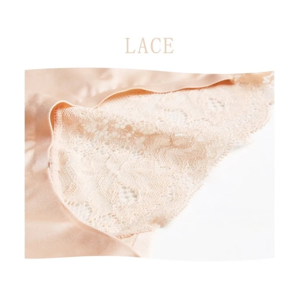 Ice InjPanties-Culotte sans couture pour femme, sous-vêtement sexy en dentelle, slip transparent, couleur unie, 3 pièces