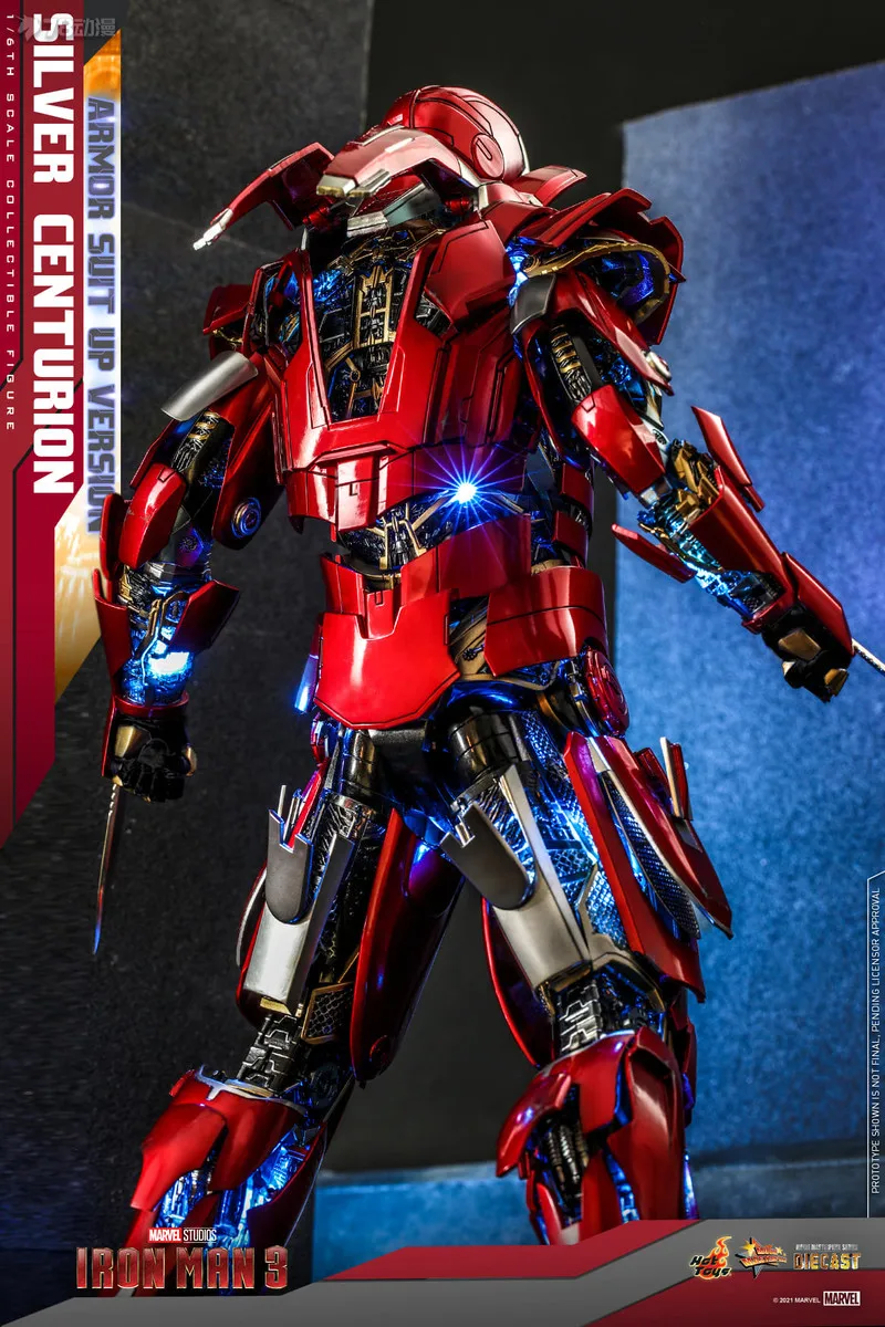 In Stock Original HotToys MMS618 Iron Man Silver Centurion Armor Version 1:6 Alloy Action Figure Movie Model S.H.F Gift Toy