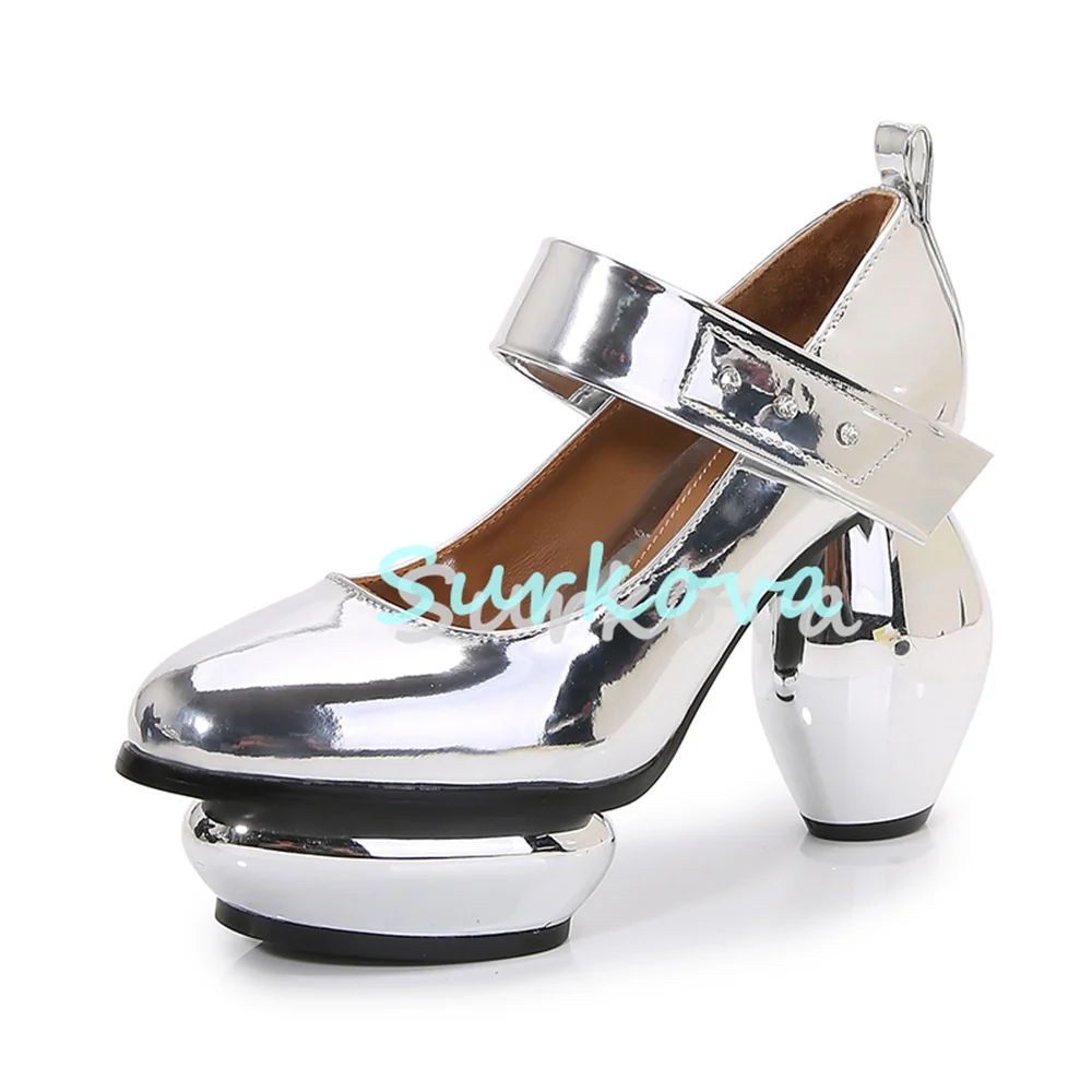 Sliver Crystal Pumps Spring Autumn Newest Platform Shallow Strange High Heel Fashion Women Shoes Personality Catwalk Dress Party