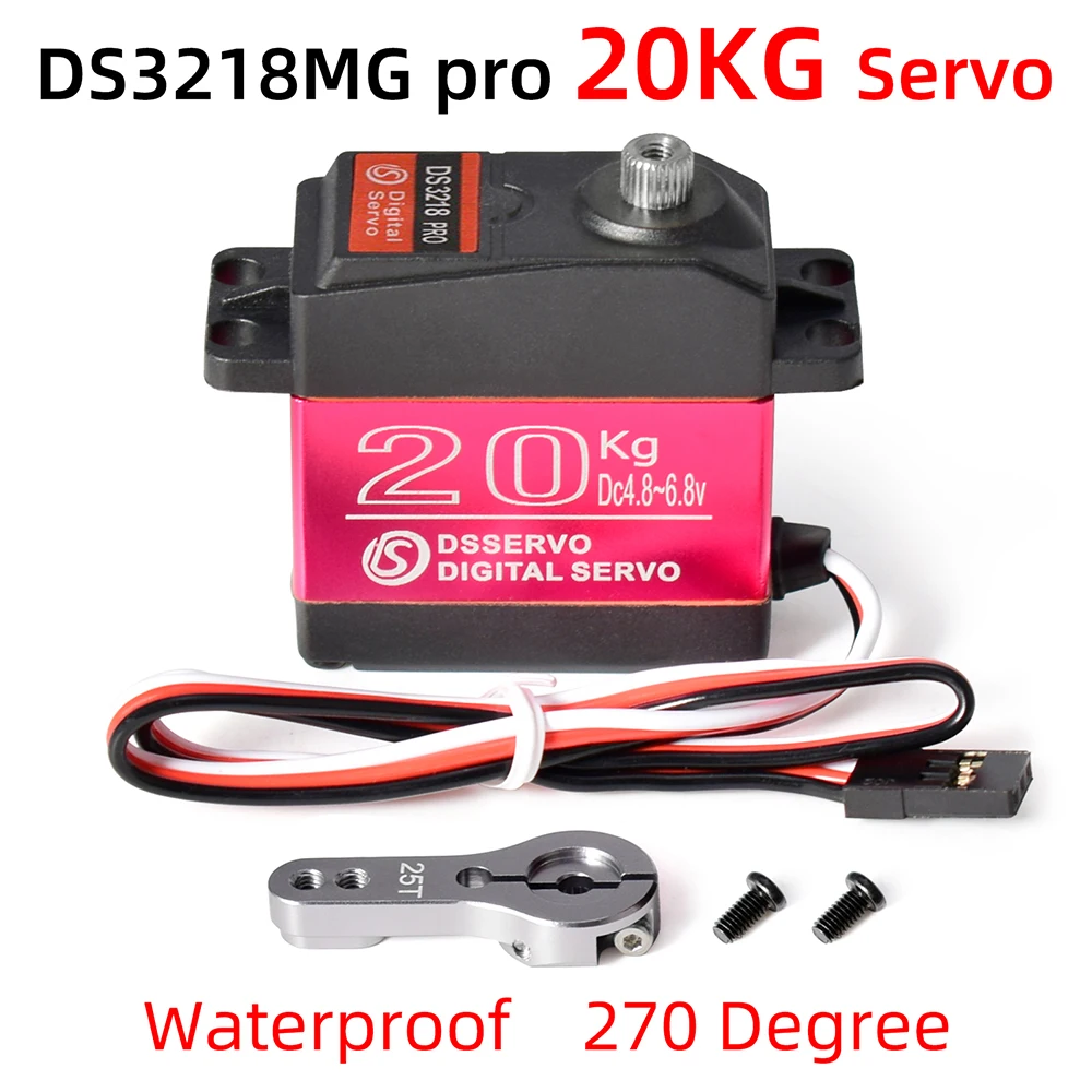 Dsservo Waterproof Servo DS3218 PRO 20KG High Speed Metal Gear Digital Servo for 1/8 1/10 RC Cars