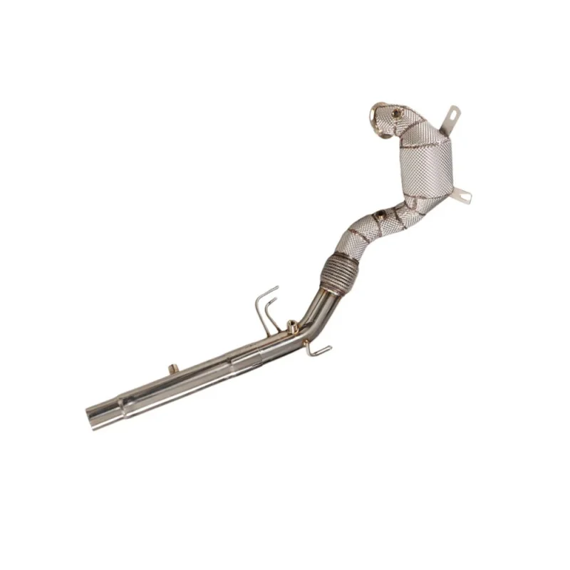High Flow Stainless Steel Exhaust Header Downpipe for Volkswagen Lamando 1.4T Exhaust Pipes Protected Thermal Shield Racing Pipe