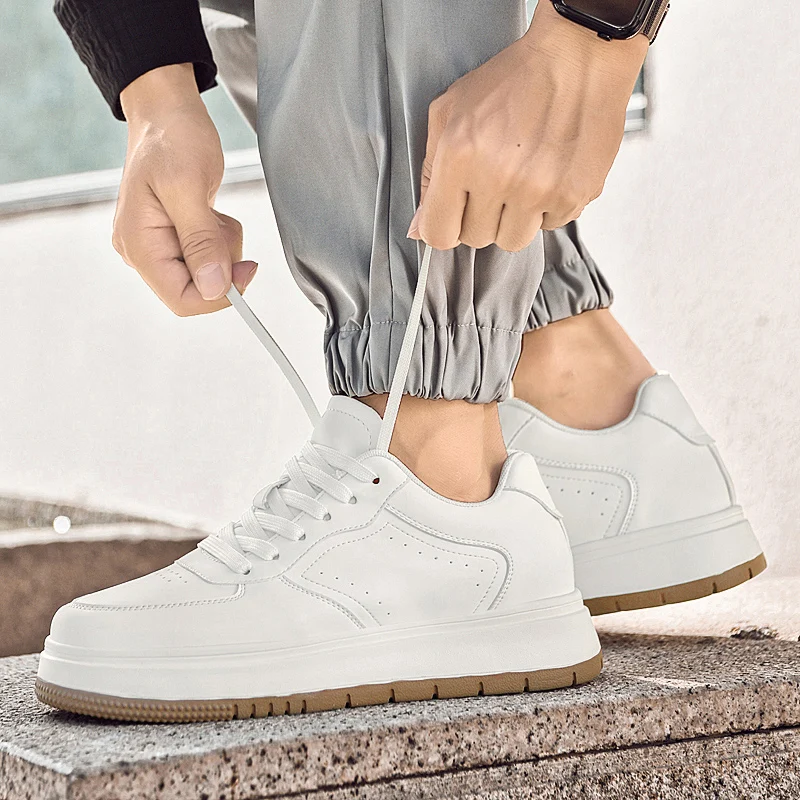 High Quality Men's Sneakers Comfortable Inner Height Increasing Board Shoes Fashionable Men's Outdoor Breathable Sports Shoes