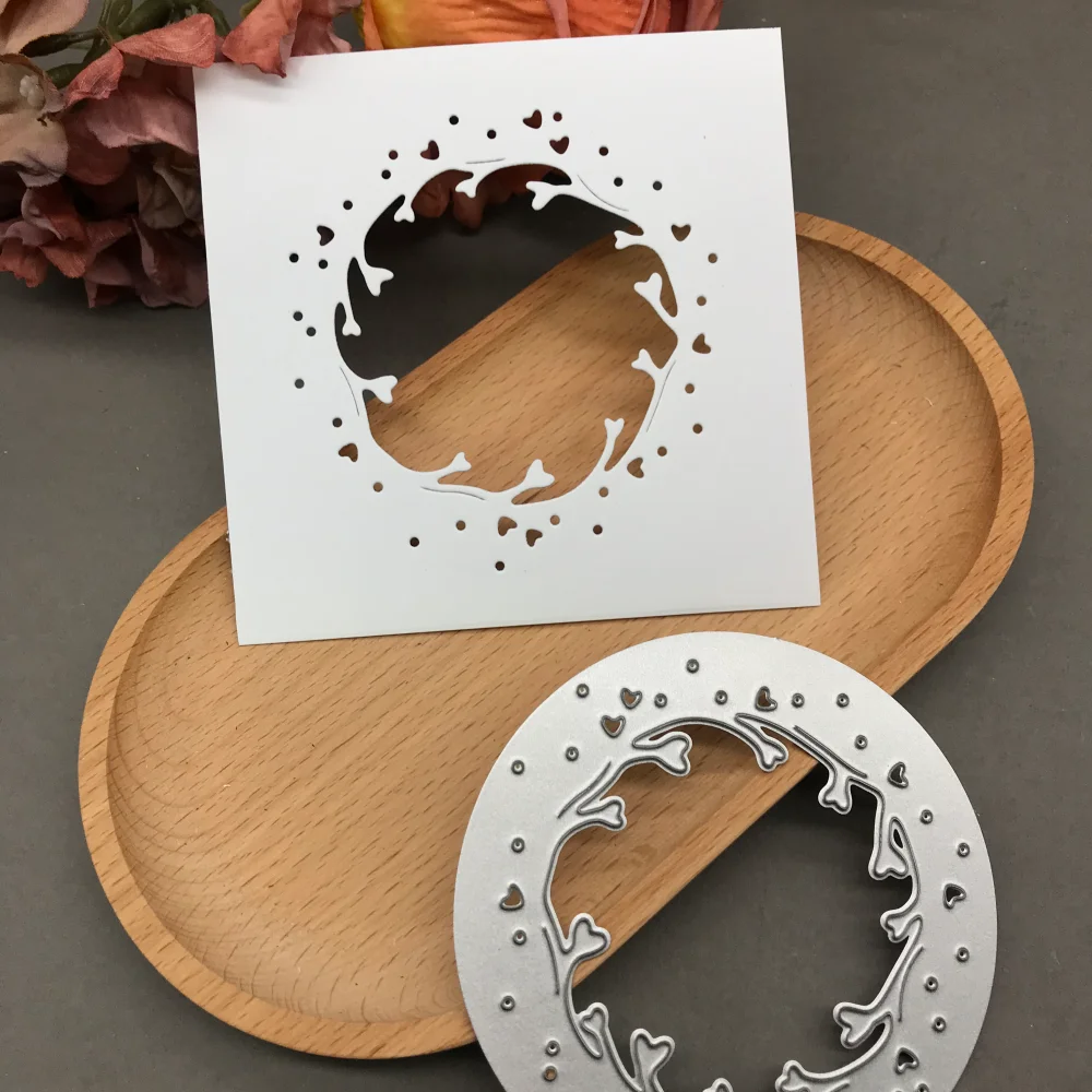 

1 шт. металлическая вырубная форма для резки бумаги, трафарет для скрапбукинга, вырубные ножи для творчества, шаблоны для вырезания, формы для вырубки цветочного венка