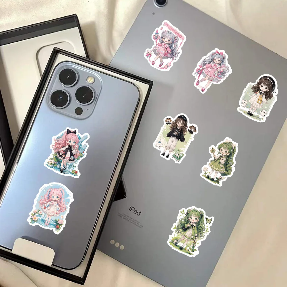 60pcs Cute Cartoon Loli Laptop Suitcase Mobile Phone Case Decorative Stickers