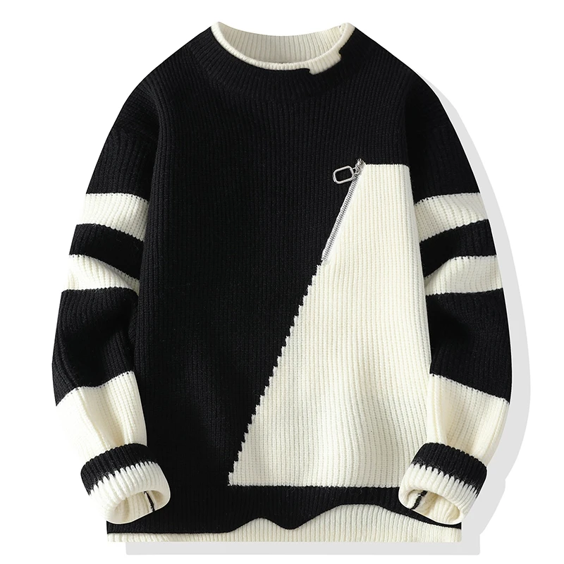 

Warm Knitted Sweater Trendy Overhead Men's Base Layer Retro Korean Sle Autumn Winter New Arrival Polyester Fiber Long Sve