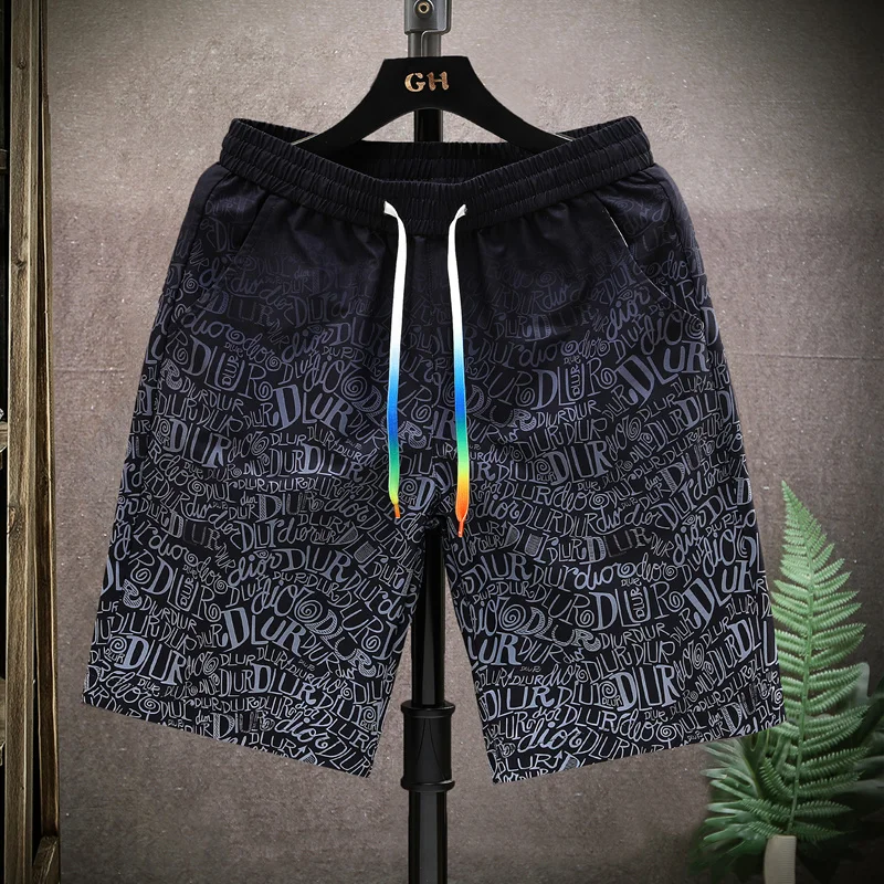 

Ice Silk Qui Dry Baskeall orts Men's Summer Casual Loose Beach Pants Five-Quarter Length Youth Faion Urban Sle