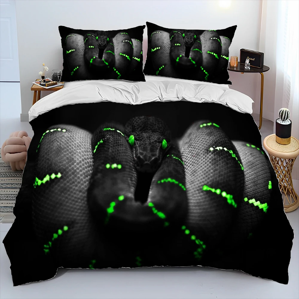 

Cobra Horrible Snake Serpent Comforter Bedding Set,Duvet Cover Bed Set Quilt Cover Pillowcase,King Queen Size Bedding Set Adult