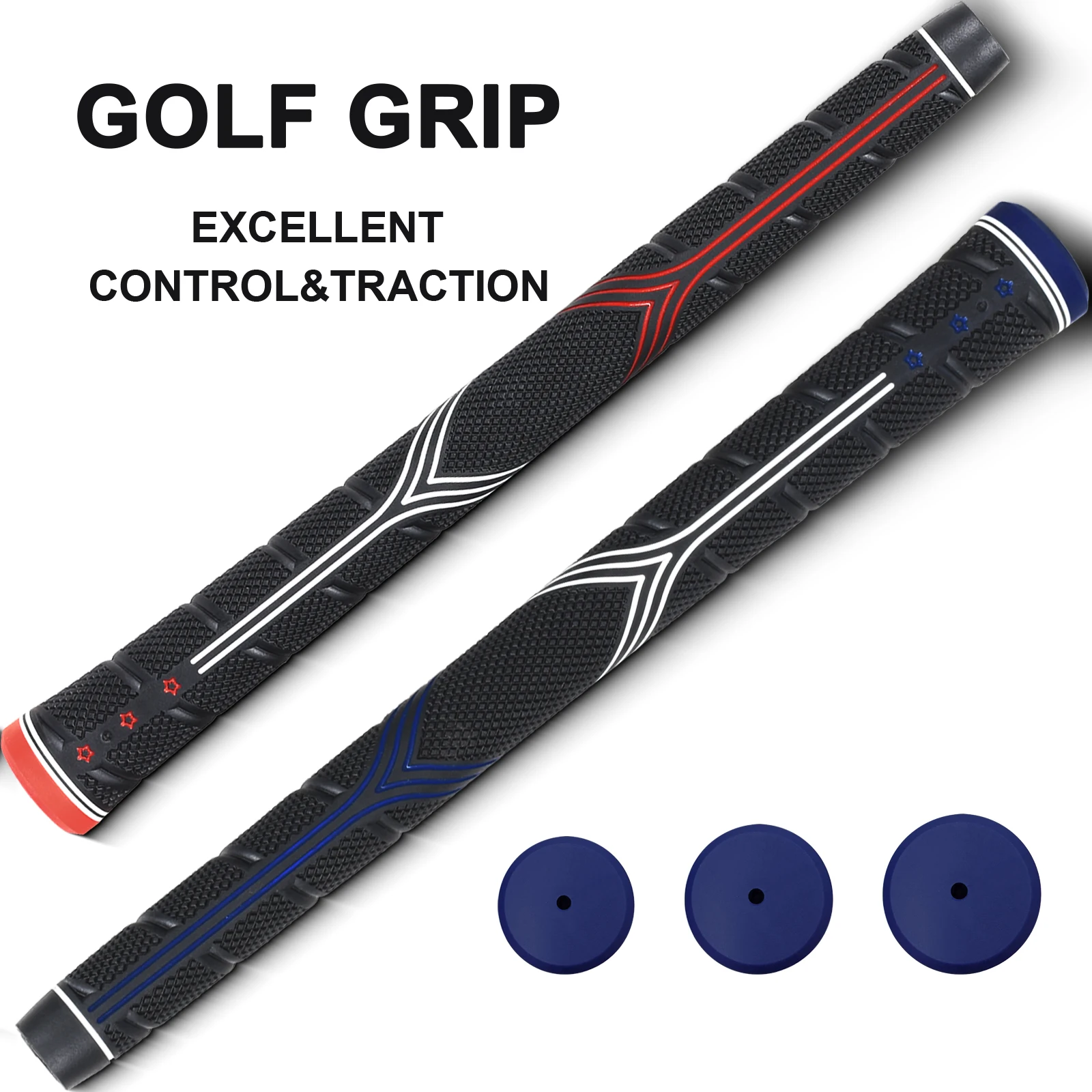 

10PC Premium Golf grip Black Rubber non-slip Standard /Midsize/Oversize 3 Sizes High Feedback Golf Club Grips With 13 Tapes