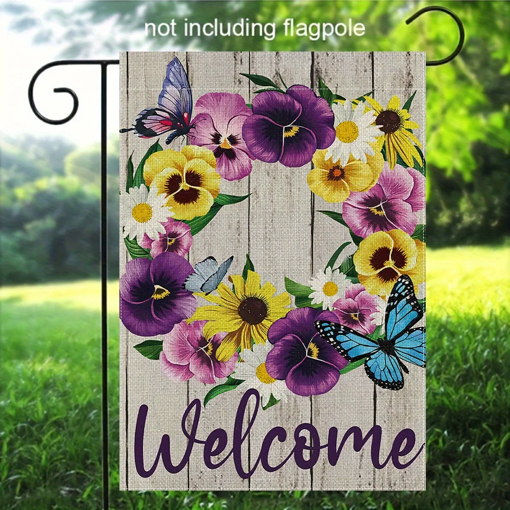 

1 шт. витраж в стиле весна-лето Morning Glory Mouse Garden Yard House Flag, полиэстер, двусторонний, 12x18 дюймов, без флагштока,