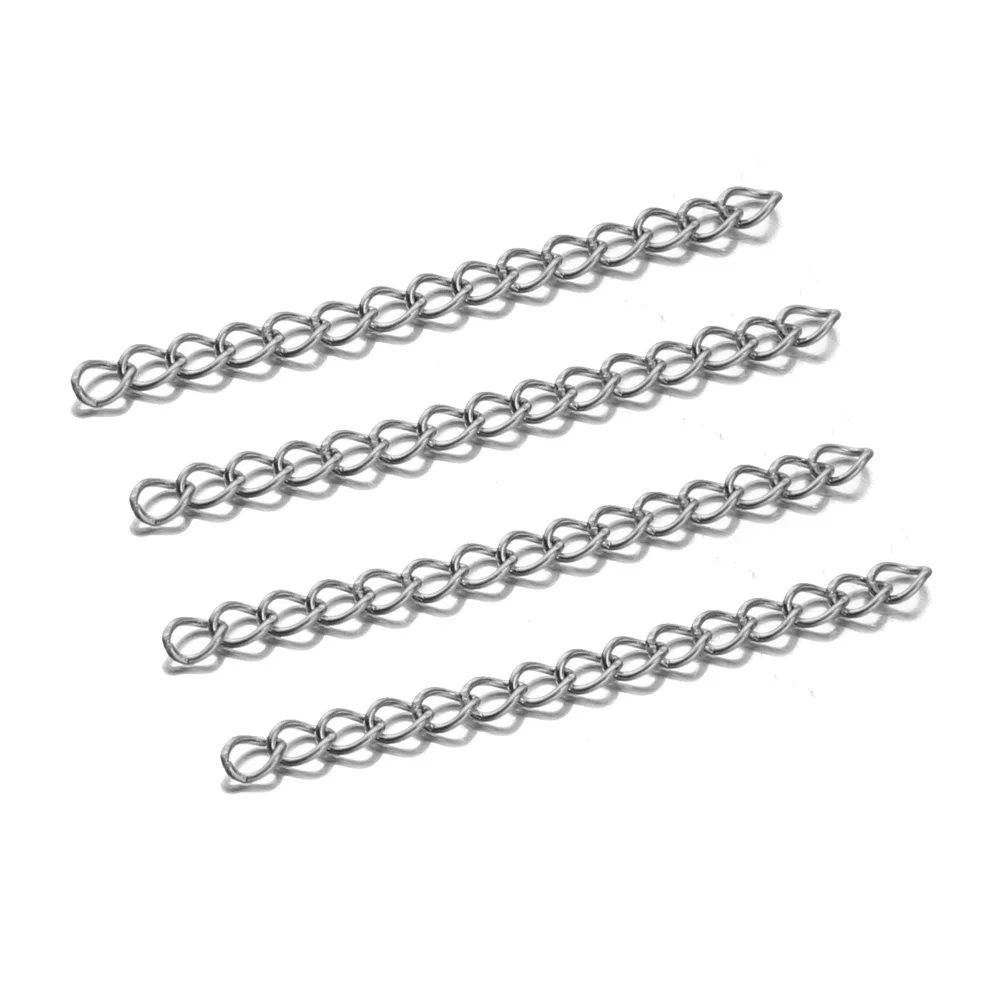 50pcs Stainless Steel 5cm Extension Chains Rose Gold Necklace Extended Chain for Diy Jewelry Making Supplies Findings Wholesale