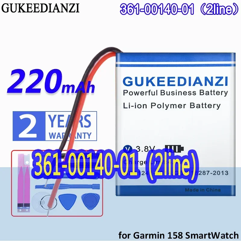 

Аккумулятор GUKEEDIANZI большой емкости 361-00140-01 301927 (2 линии) 220 мАч для умных часов Garmin 158