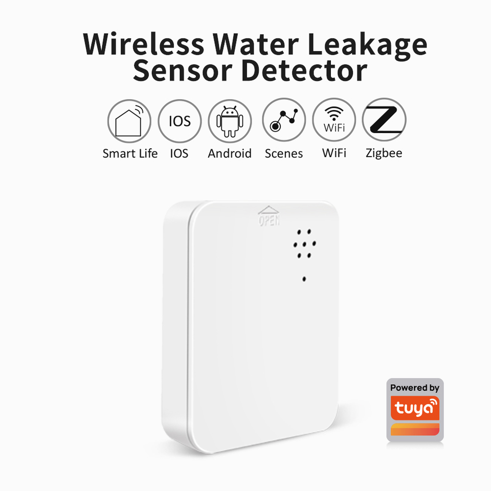  Smart Water Leakage Sensor Detector Wireless ZigBee3.0 Leak Detector with Siren Alarm 85dB For Basement Kitchen Home Security 