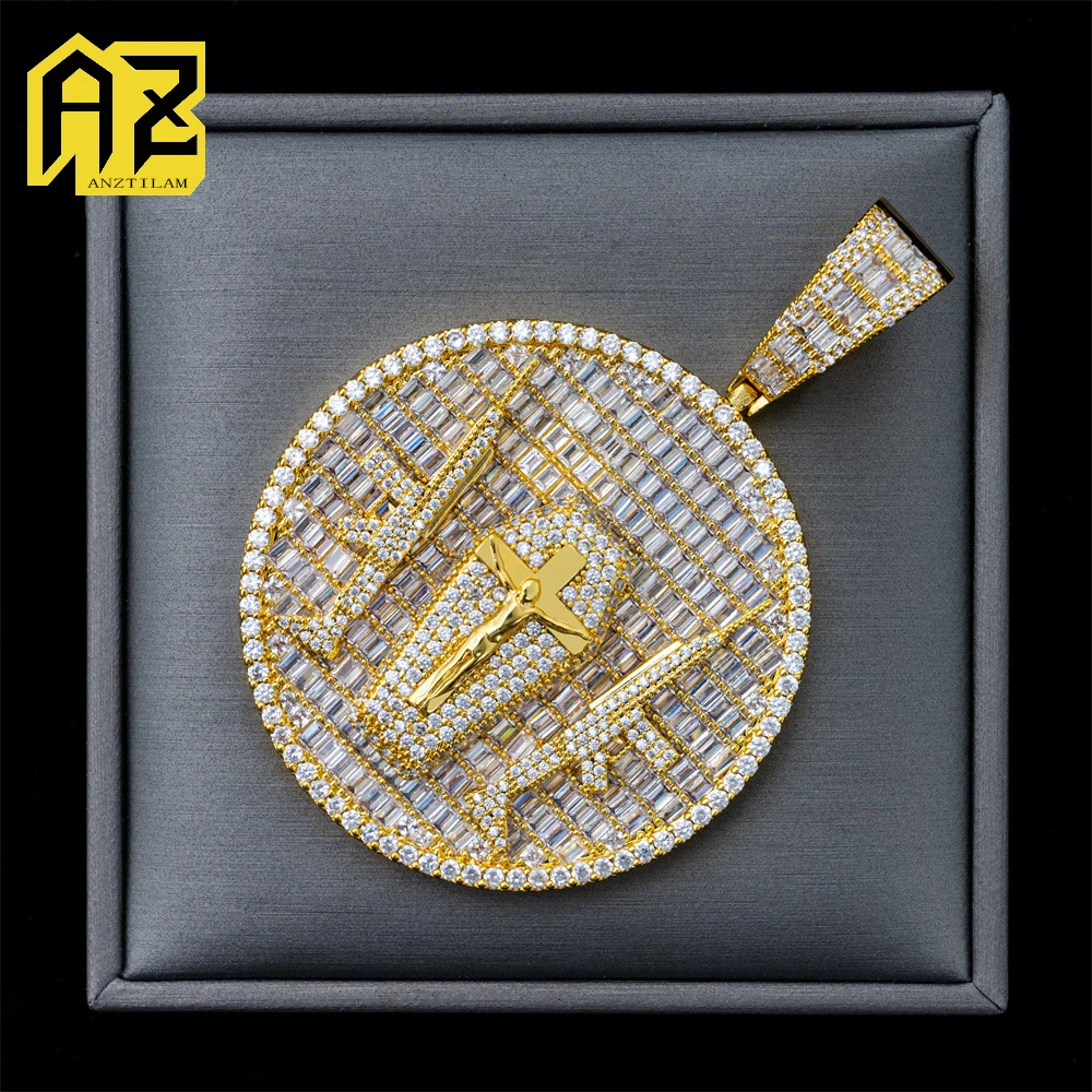 Jesus Gun Iced Out Pendant Necklace For Women Men Bling Zircon Hip hop Jewelry Free Shipping