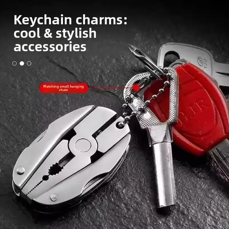 Outdoor Stainless Steel Multi-function Folding Pliers, Self-rescue Emergency Portable Mini Keychain Mini Pliers