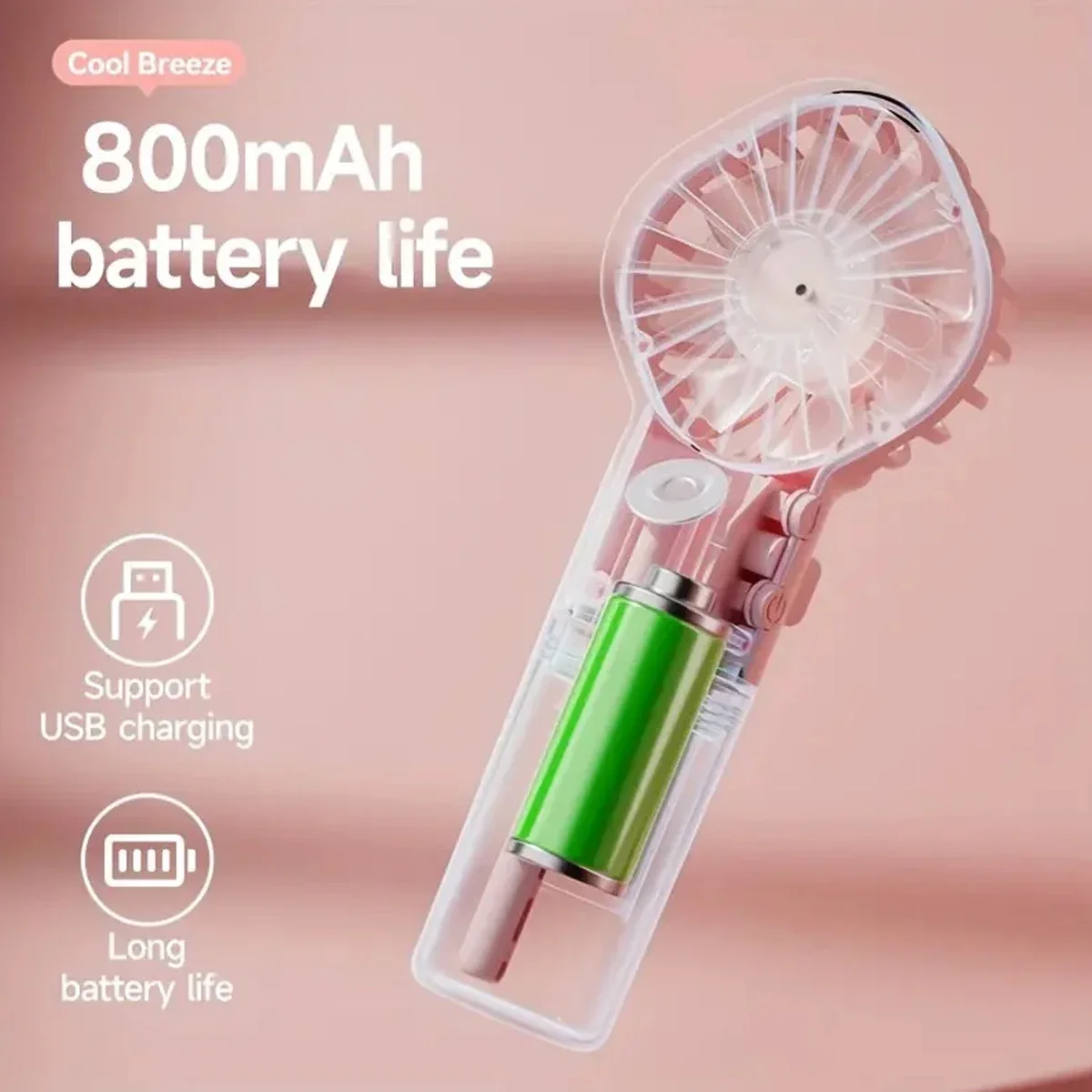 Mini ventilador de mano, aire acondicionado, recargable por USB, enfriador de niebla portátil, humidificador en aerosol, ventilador para/oficina/ventilador de luz de dormitorio