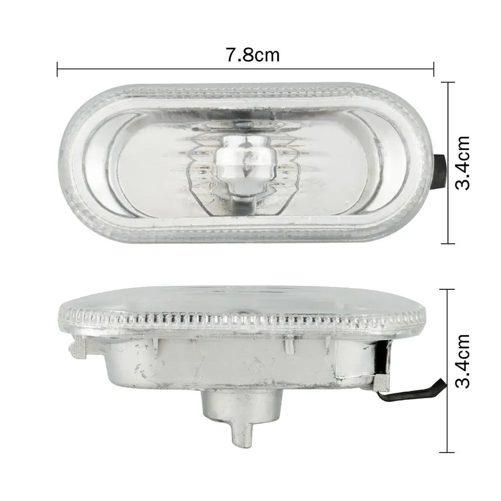 2Pcs Side Marker Light Housing Accessory Black Oval External Warning Clearance Lamp Bezel 1J0949117 for Golf 4 MK4 98-05