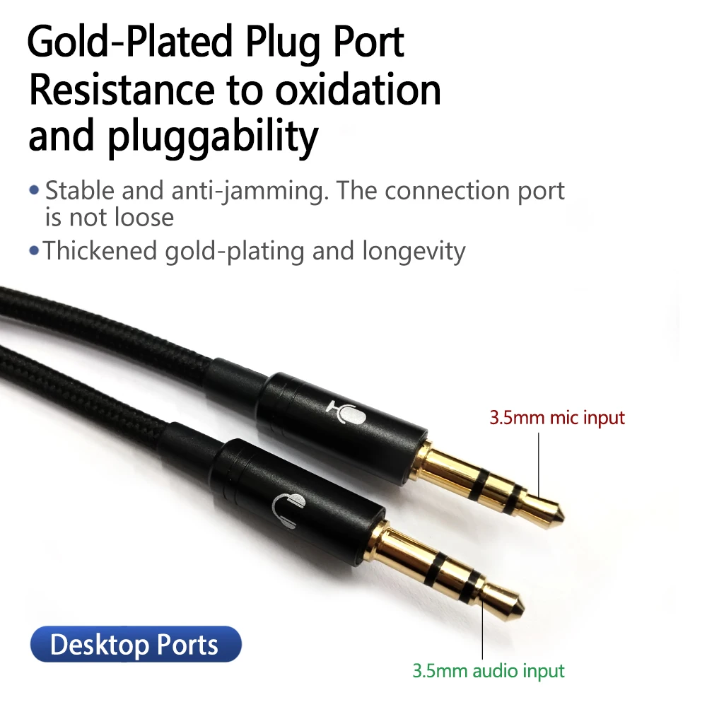 

3.5mm to 2.5mm Braided Headphone replacement Cable Inline Volume Control for SENNHEISER GAME ONE ZERO PC 373D GSP350 GSP 500 600