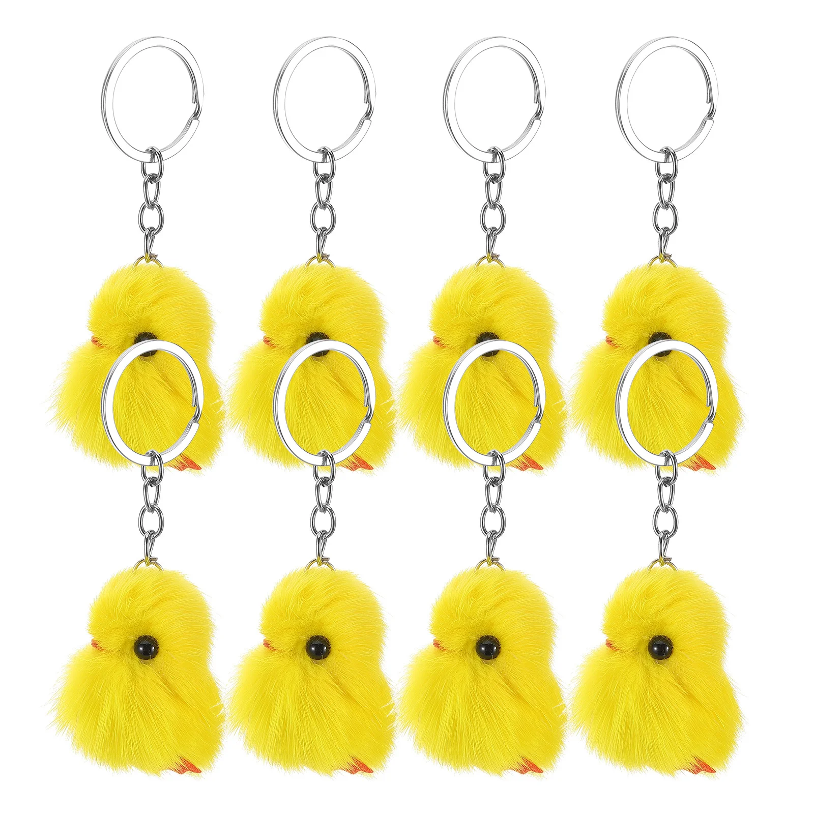 

8Pcs Adorable Mini Yellow Chicken Keychain Soft Stuffed Keyring Car Bag Charm Easter Party Favors Chicken Keychain