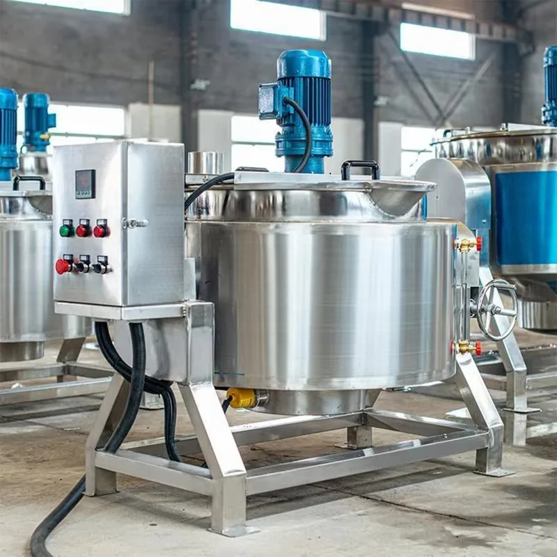 Tilting Jacketed Kettle with Mixer Double Jacket Gas Electric Steam Heating Fast Heating for Sauce Food Processing Custom