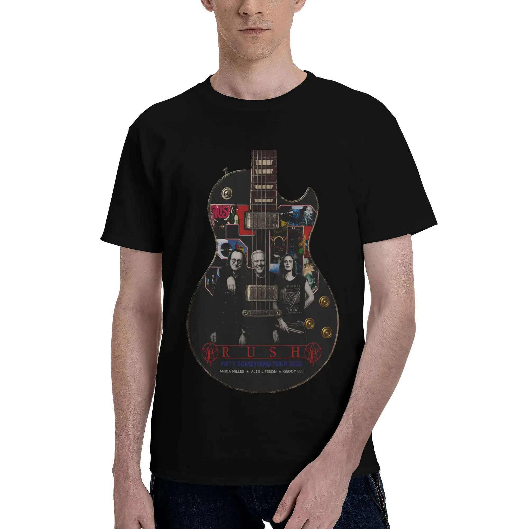 New Arrival Rush Band Fifty Something Tour 2026 T Shirt for Men Women  100% Cotton T-shirts Short Sleeve Tops
