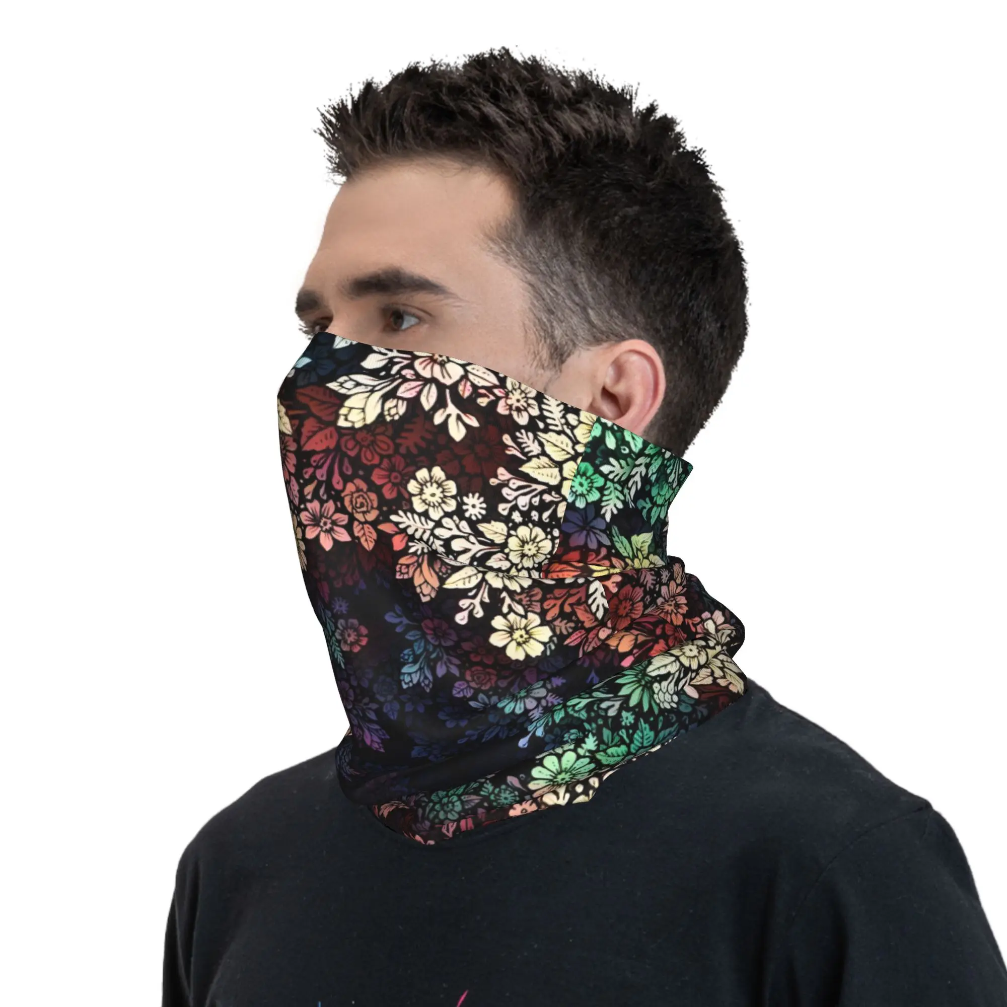 Custom Flower Bandana Neck Gaiter for Hiking Camping Women Men Wrap Scarf Fashionable Digital Print Headband Warmer image 6