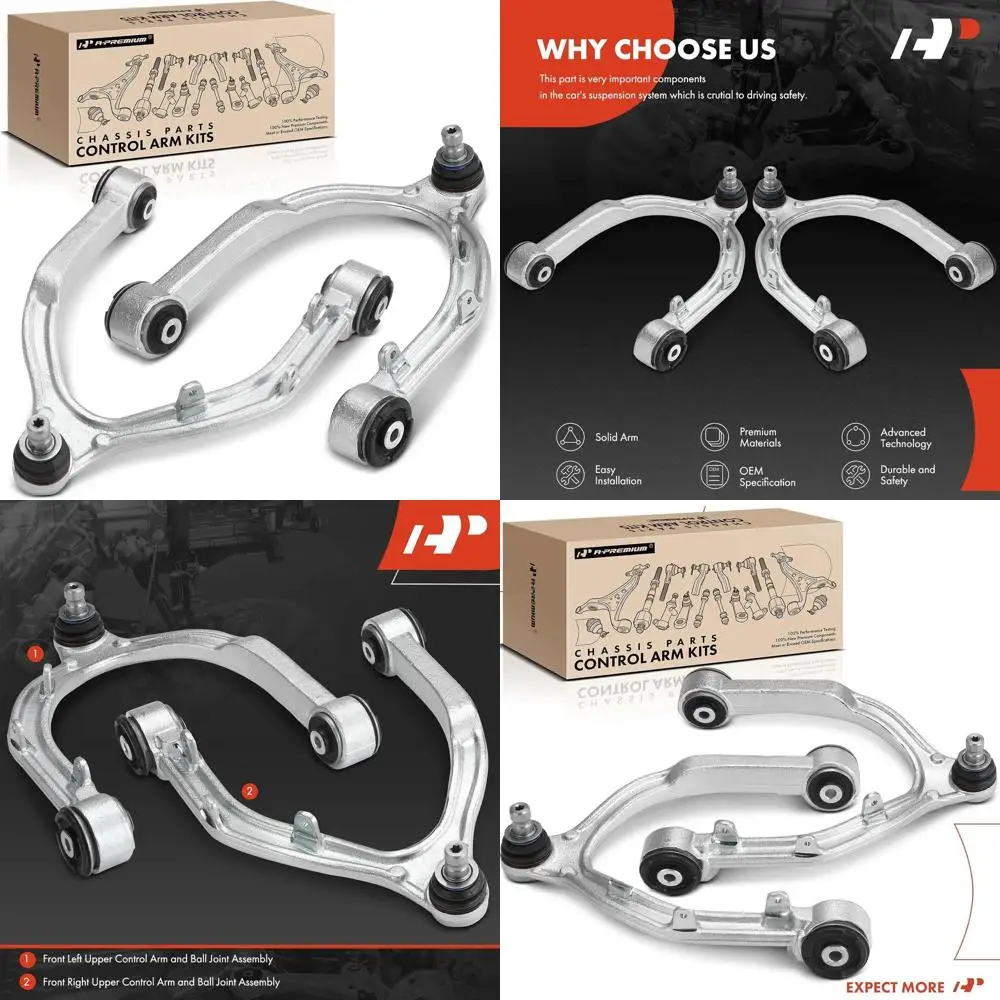 2 x Front Upper Control Arm, with Ball Joint & Bushing, Compatible with Tesla Model 3 2017-2022, Model Y 2020-2022